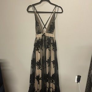 Bella and Bloom Here Comes the Bride Dress Black Lace & Nude Dress